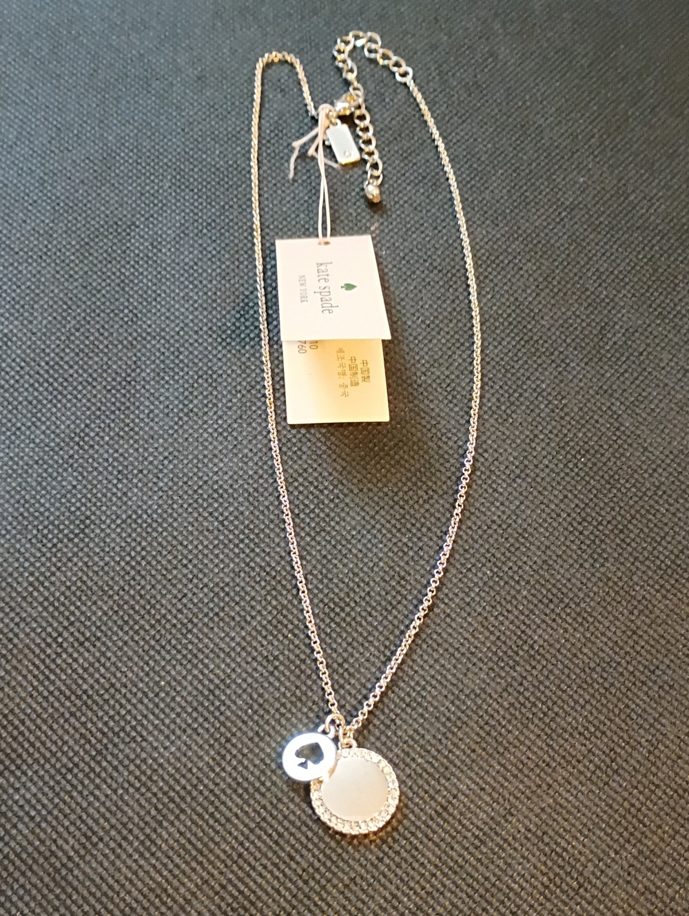 kate spade silver-tone double pendant necklace Spot The Spade